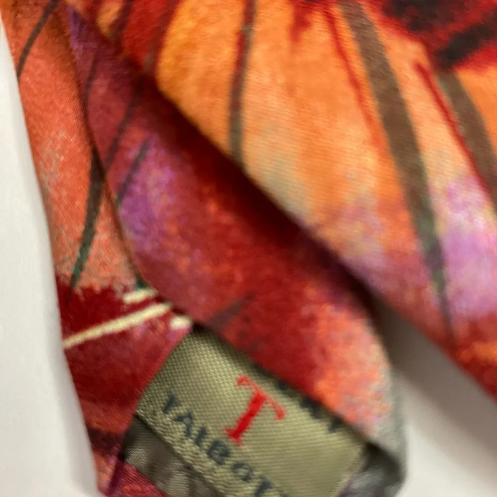 Talbots Bold & Bright Studio Wide Vibrant Abstract Fun Colorful Silk Han…
